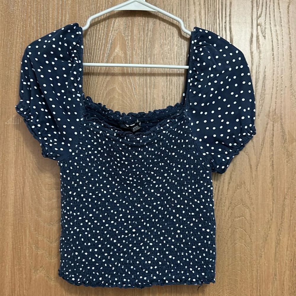 American Eagle Navy Blue Short Sleeve Top